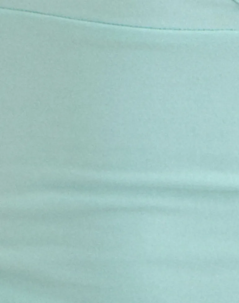Mioto Keyhole Halterneck Top with Studs in Rayon Aqua