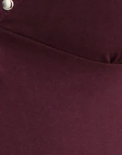 Mioto Keyhole Halterneck Top with Studs in Rayon Dark Plum