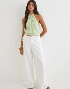 Miruna Halterneck Top in Pistachio