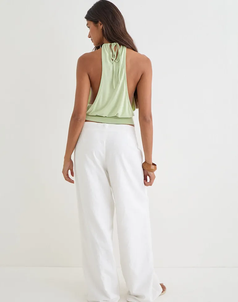Miruna Halterneck Top in Pistachio