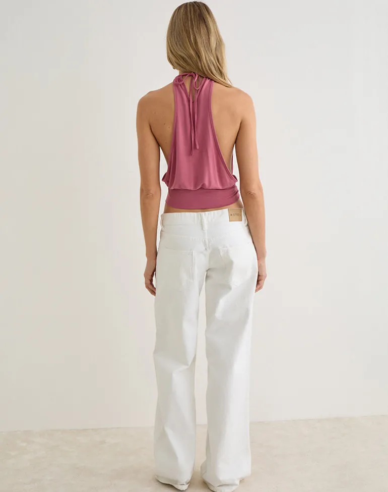 Miruna Halterneck Top in Raspberry