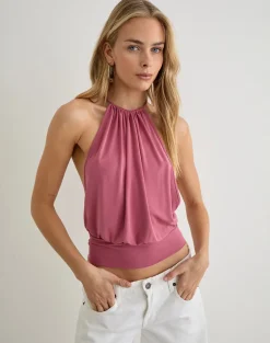 Miruna Halterneck Top in Raspberry