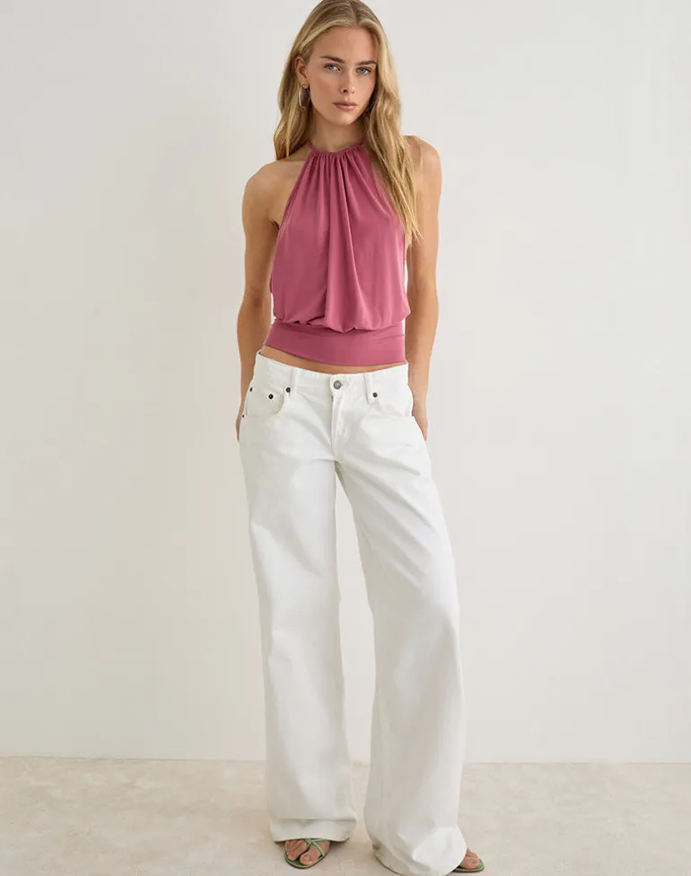 Miruna Halterneck Top in Raspberry