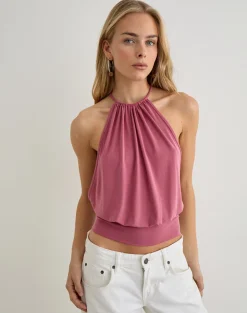 Miruna Halterneck Top in Raspberry