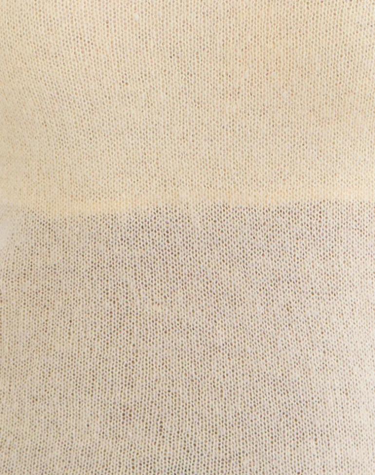 Misora Long Sleeve Top in Sheer Knit Lemon