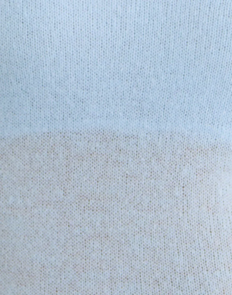 Misora Long Sleeve Top in Sheer Knit Blue
