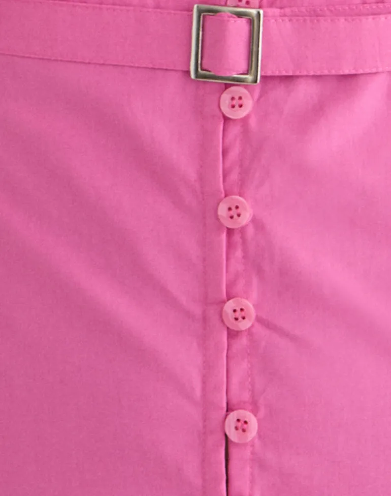 Miyala Top in Poplin Pink Rose with Buckle