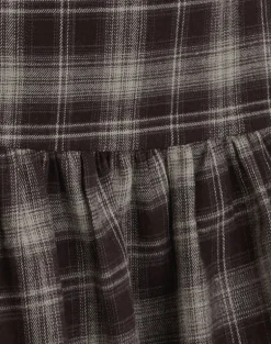 Miyori Square Neck Mini Dress in Grey Check