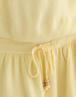 Moka Mini Dress in Crinkle Butter Yellow