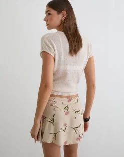 Mokono Mini Skirt in Bloom Leafy Taupe