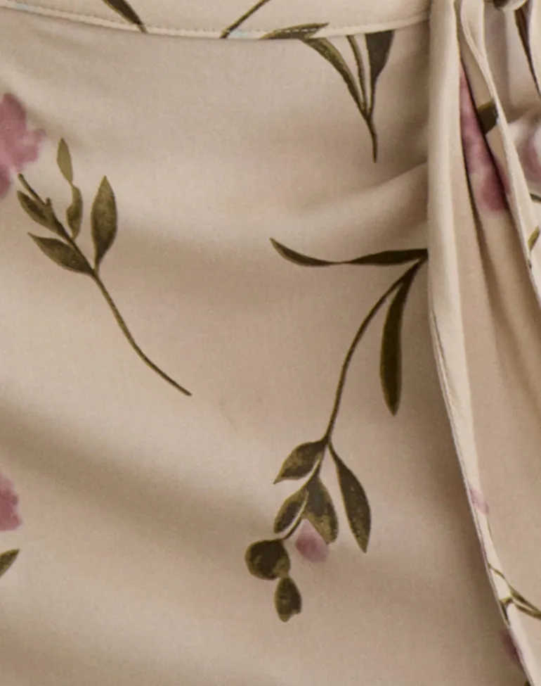 Mokono Mini Skirt in Bloom Leafy Taupe