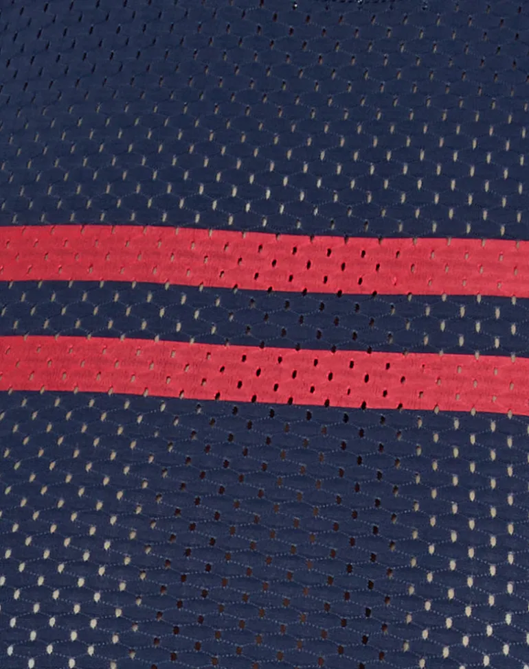 Monlo Top in Airtex Navy with Red Stripe