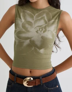 Monlo Top in Jersey Mono Floral Lime