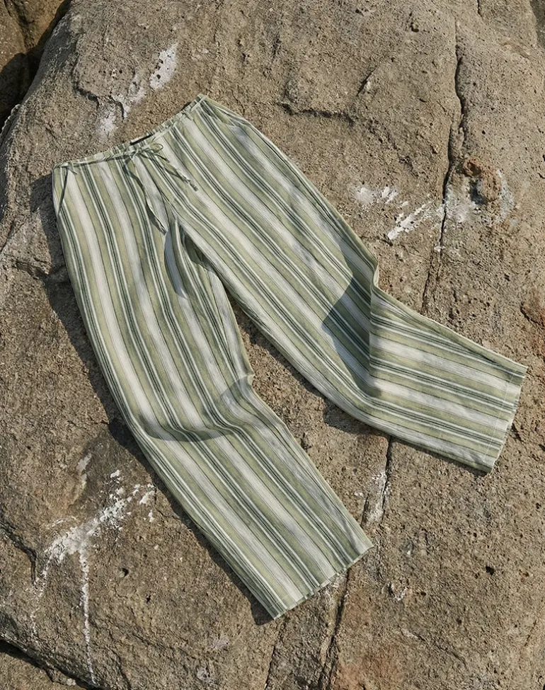 Morino Trouser in Sage Stripe