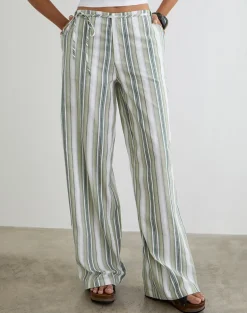 Morino Trouser in Sage Stripe