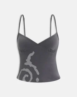 Morty Top in Spiral Charcoal Grey
