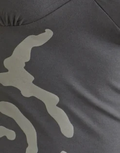 Morty Top in Spiral Charcoal Grey