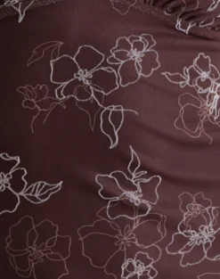 Motarika Mini Dress in Doodle Flower Flock Brown