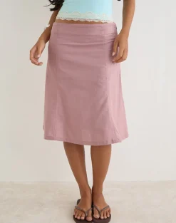 Muhita Midi Skirt in Linen Dusty Rose