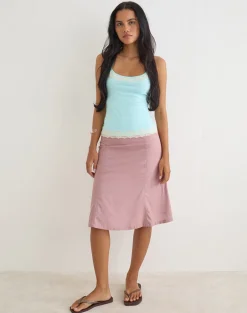 Muhita Midi Skirt in Linen Dusty Rose