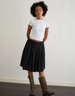 Murphy Knee Length Skirt in Black