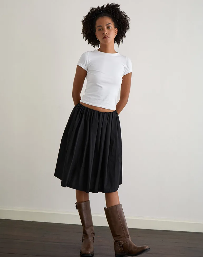 Murphy Knee Length Skirt in Black