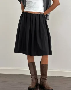 Murphy Knee Length Skirt in Black