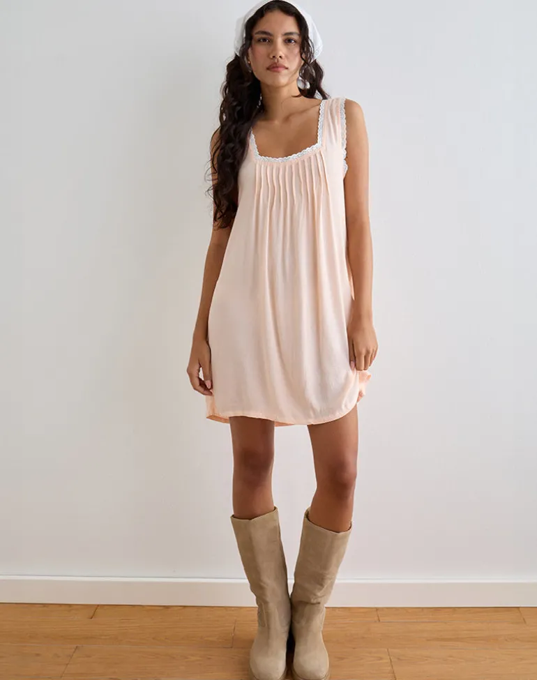Musta Sleeveless Mini Dress in Scallop Shell