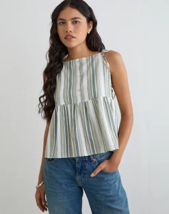 Myles Top in Sage Stripe