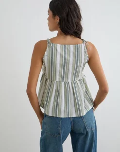 Myles Top in Sage Stripe