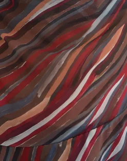 Nakiya Cowl Top in Chiffon 70's Shadow Stripe