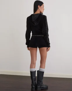 Nakoa Waist Short in Black with Rar Leopard Binding