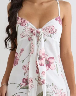 Nalami Midi Dress in Femme Floral White