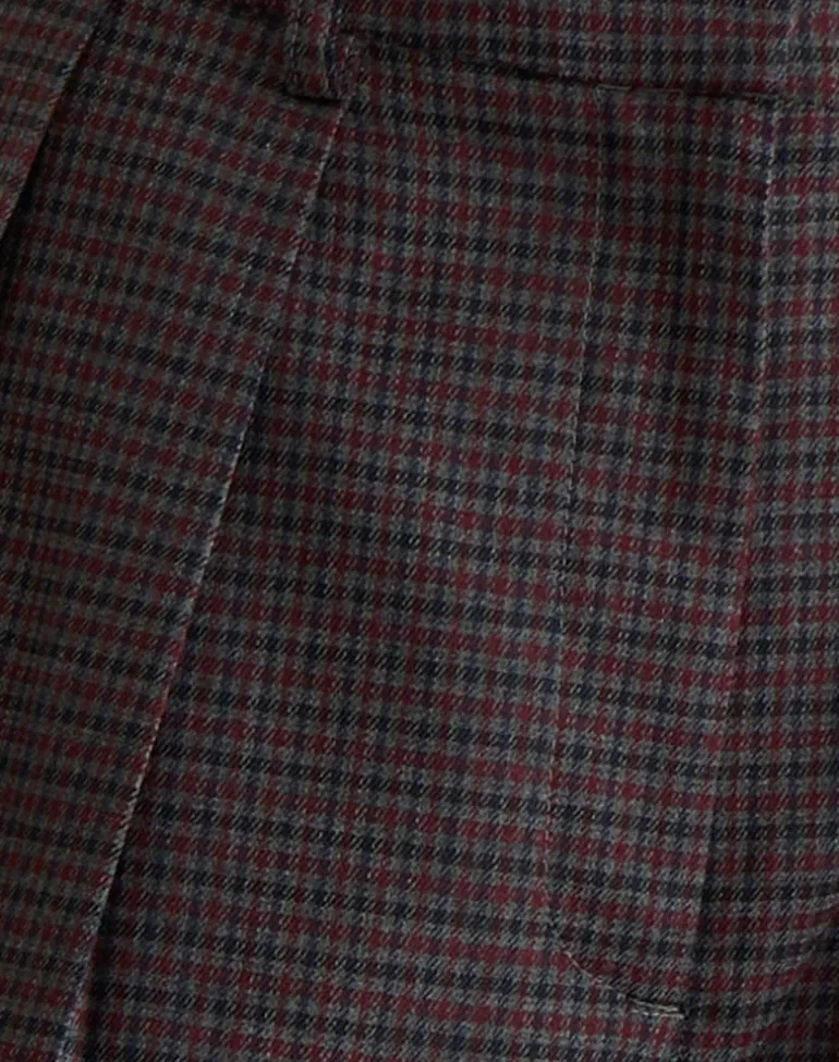 Nala Trouser in Heavy Woven Check Blue and Red