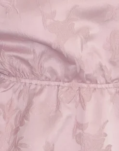 Nambi Short Sleeve Top in Satin Jacquard Baby Pink