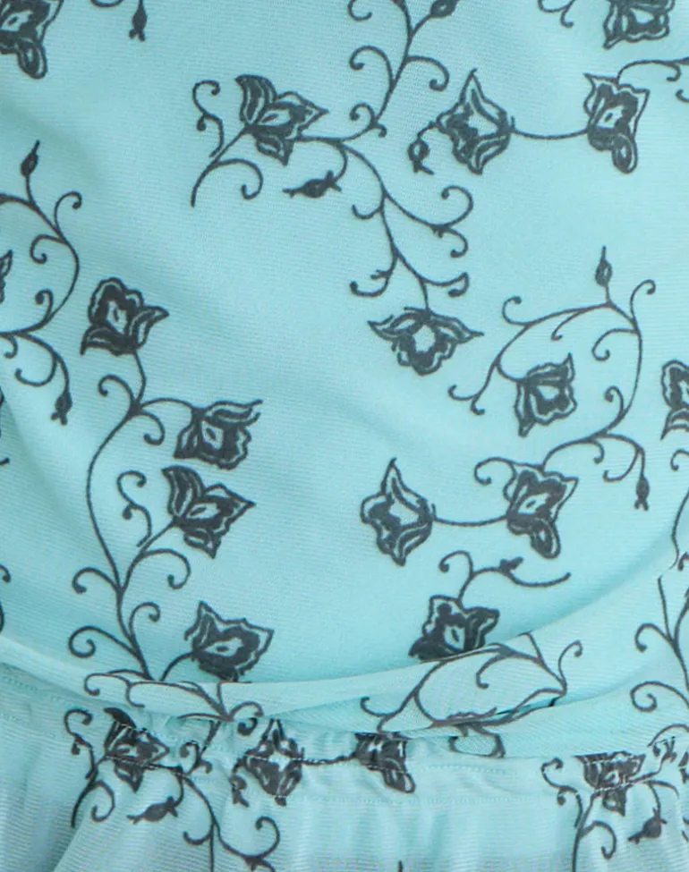 Nani Off Shoulder Top in Winding Ivy Blue
