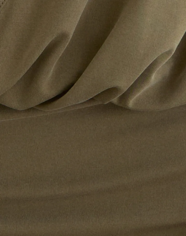 Narina Mini Dress in Cupro Olive Stone