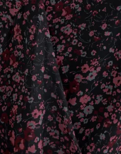 Naru Mini Skirt in Chiffon Scattered Floral Black and Red