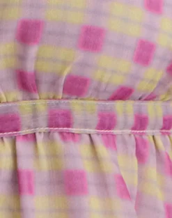 Nayu Halterneck Top in Blurred Check Pink and Green