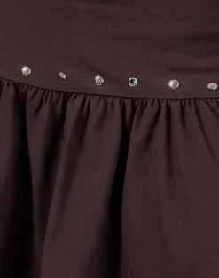 Nefety Studded Skirt in Jersey Bitter Chocolate