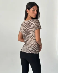 Neko Top in Mesh Wild Animal Neutral