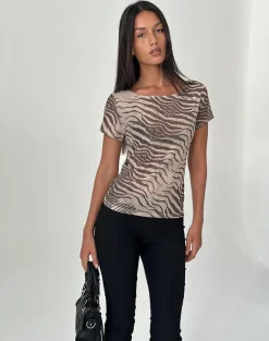 Neko Top in Mesh Wild Animal Neutral