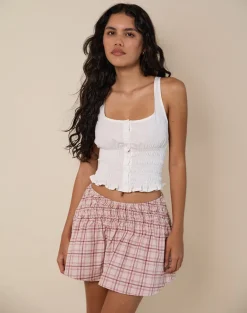 Nelesi Mini Skirt in Basic Tartan Pink