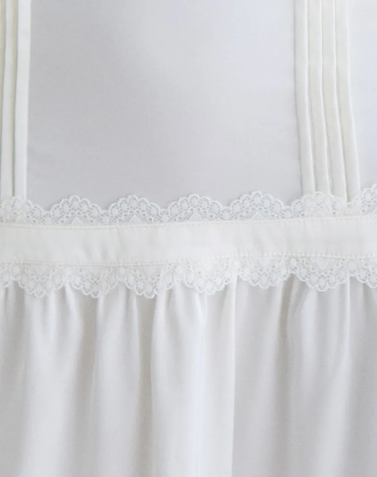 Nesha Ruffle Satin Mini Dress in White