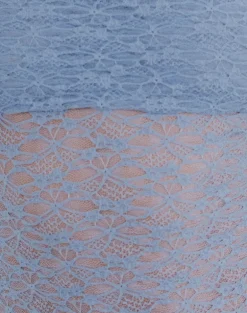 Nesta Bardot Top in Unlined Lace Blue