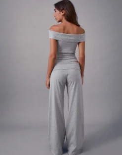 Nevivi Foldover Trouser in Studded Grey Marl