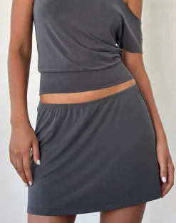 Nidya Mini Skirt in Dark Grey