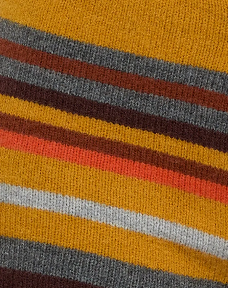 Nikaya Knit Shorts in Multi Stripe Sunset