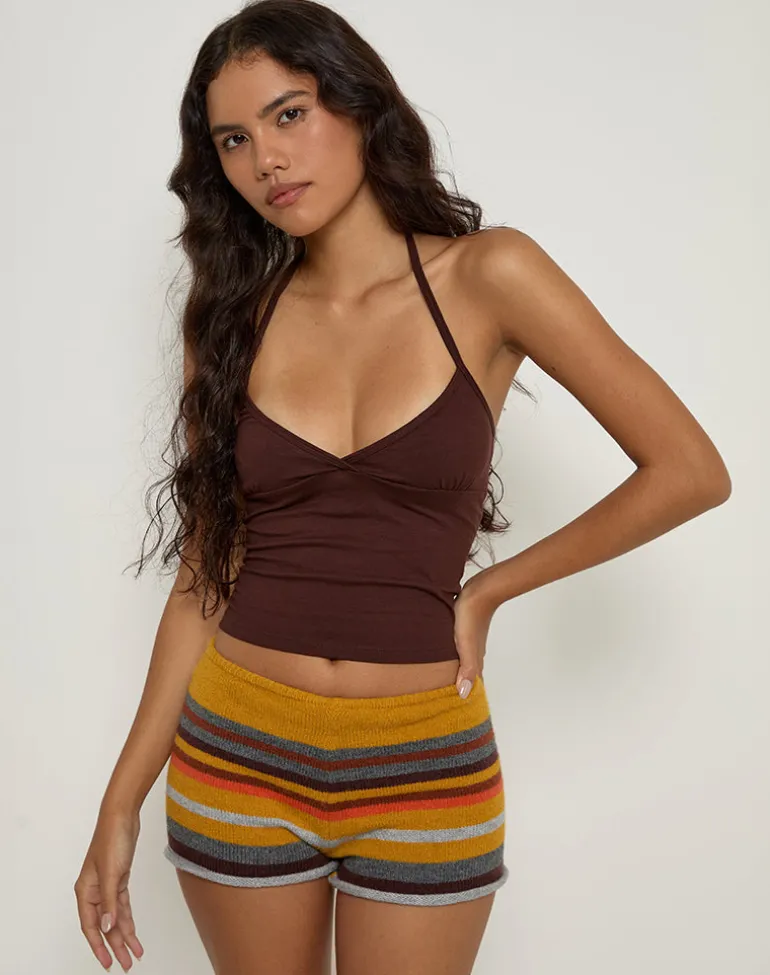 Nikaya Knit Shorts in Multi Stripe Sunset