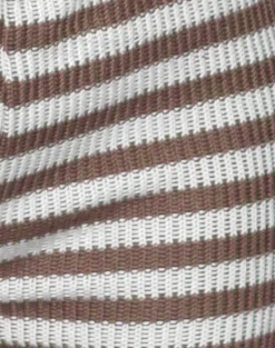 Nikaya Shorts in Knit Stripe White and Brown